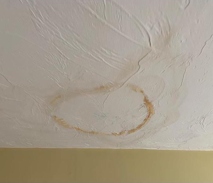 Ceiling with rusty ring of water damage