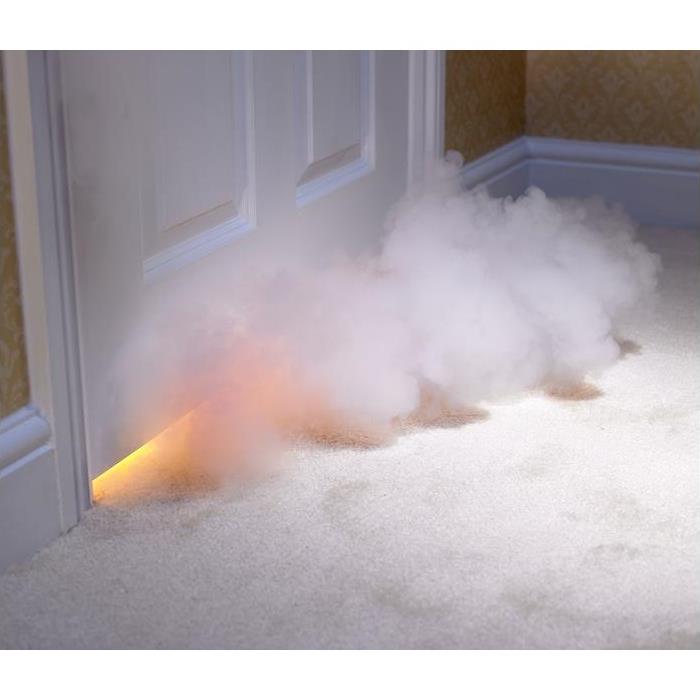 Smoke entering room from under door